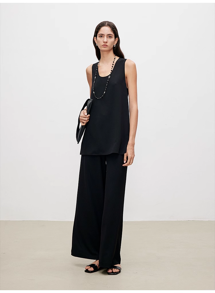 Minimalist Black Vest & Pants Set