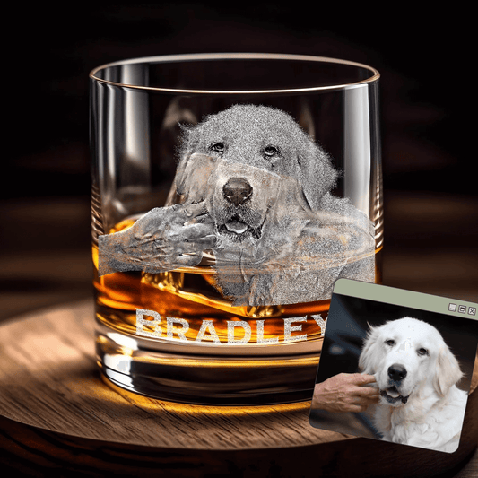 Personalized Pet Photo Engraved Whiskey Glass