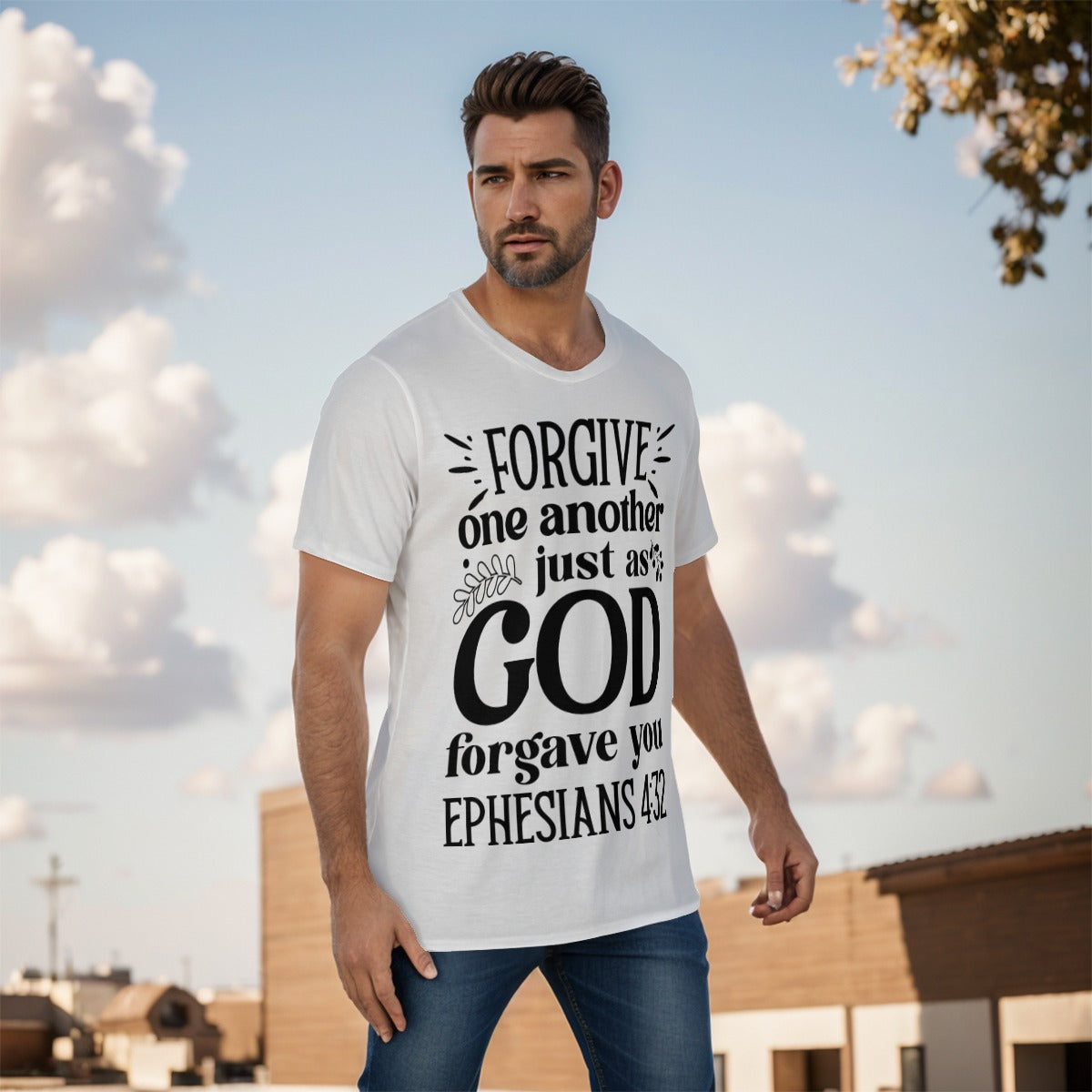 All-Over Print Men's O-Neck T-Shirt - Faith-Inspired Custom Apparel