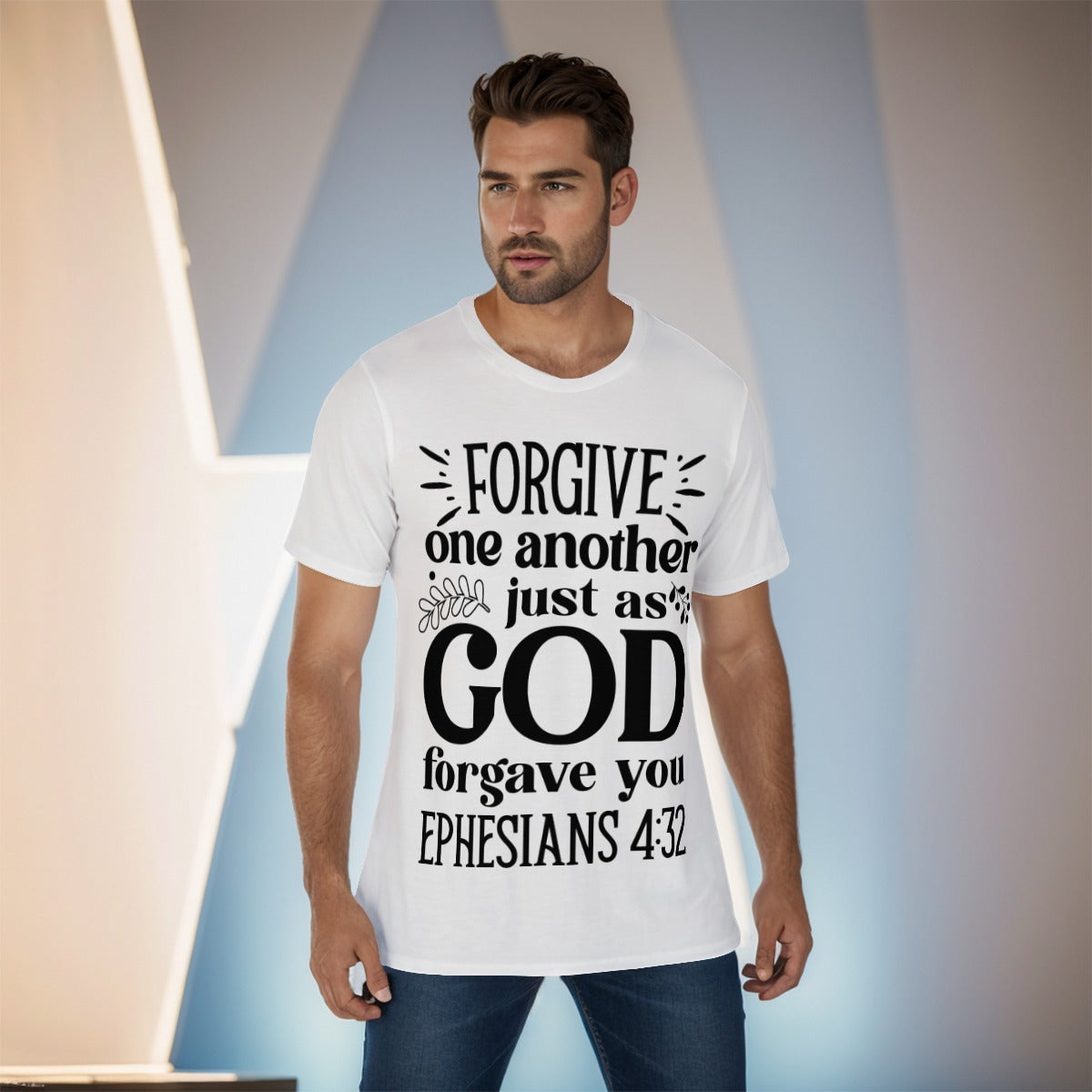 All-Over Print Men's O-Neck T-Shirt - Faith-Inspired Custom Apparel