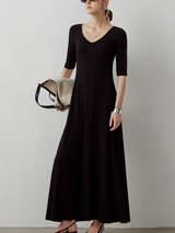 Reversible Mid-Sleeve Knit Dress