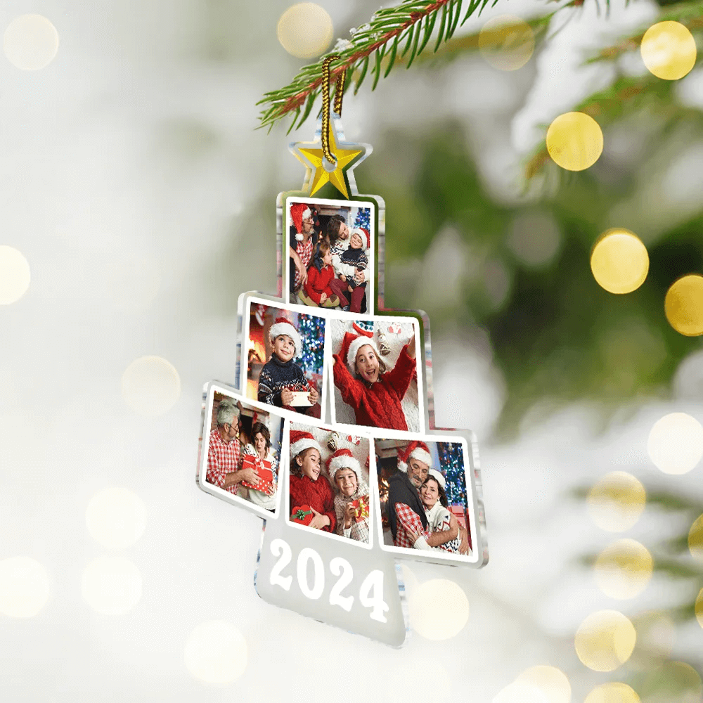 Custom Photo Christmas Tree Ornament - Personalized Shaped Acrylic Ornament