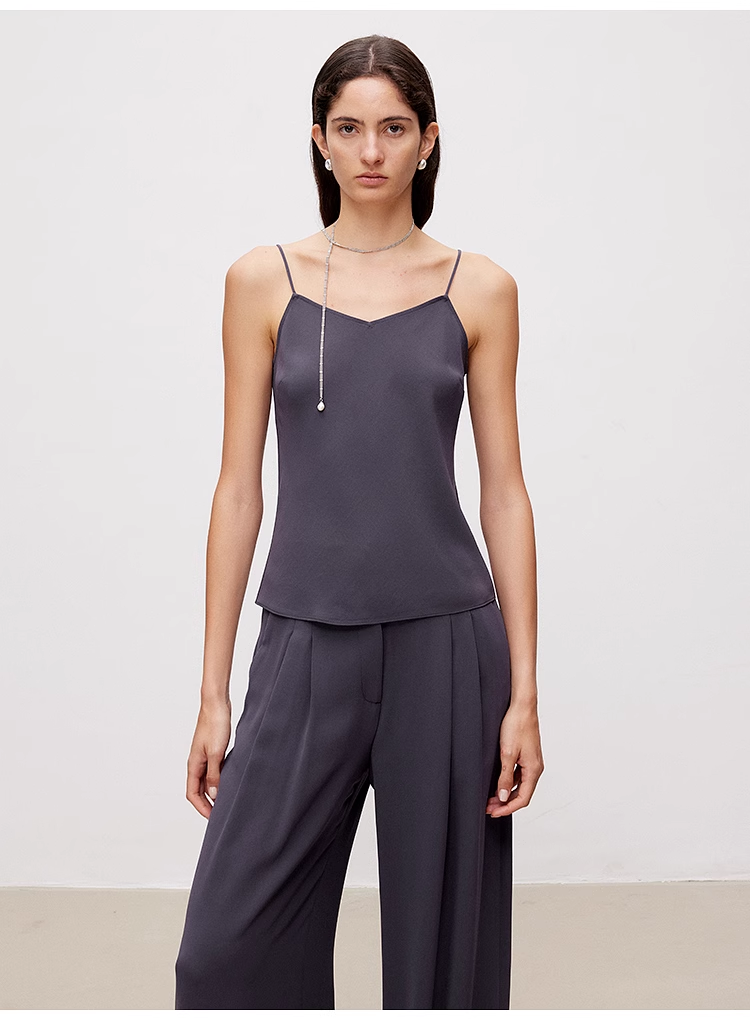 V-Neck Blazer Vest & Wide-Leg Pants Set