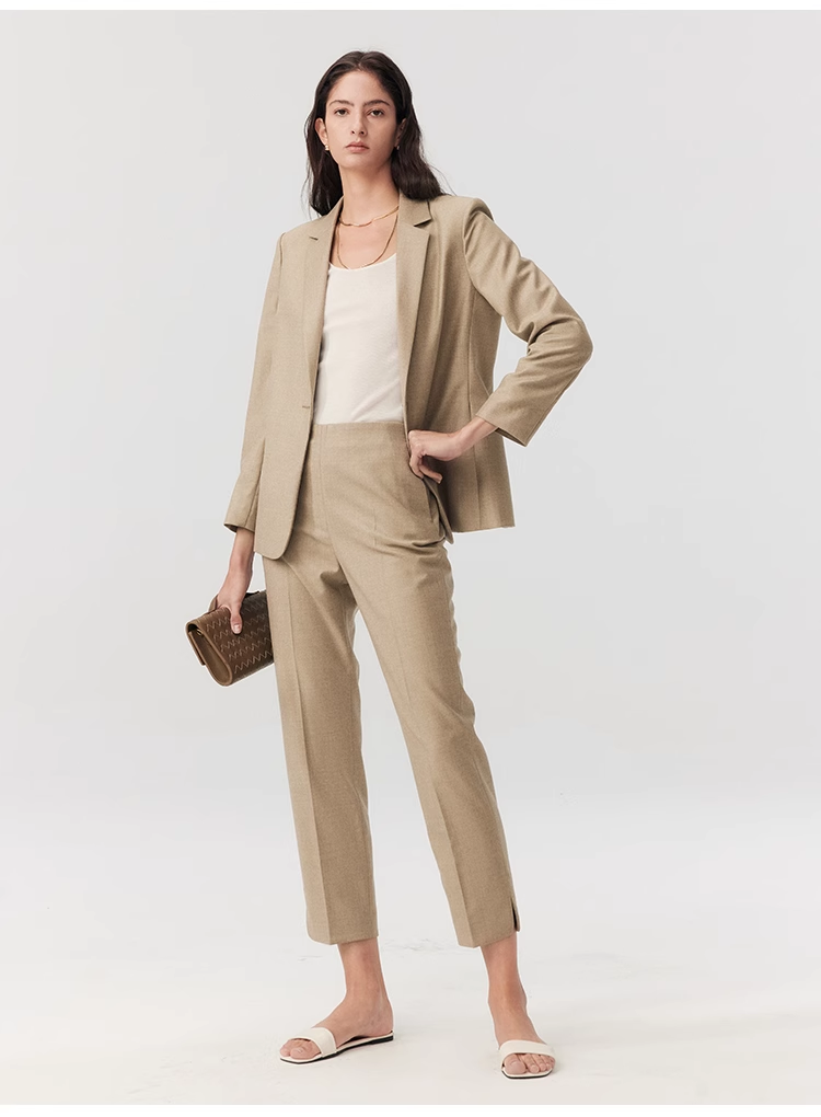 Minimalist Single-Button Blazer with Slim Pants or Skirt Set