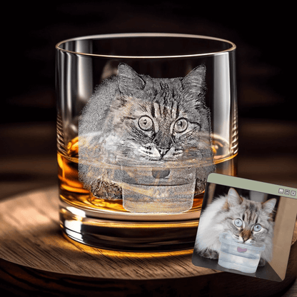 Personalized Pet Photo Engraved Whiskey Glass