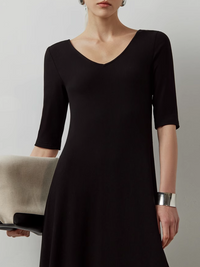 Reversible Mid-Sleeve Knit Dress