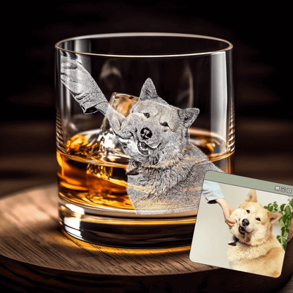 Personalized Pet Photo Engraved Whiskey Glass