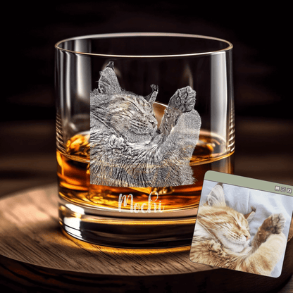 Personalized Pet Photo Engraved Whiskey Glass