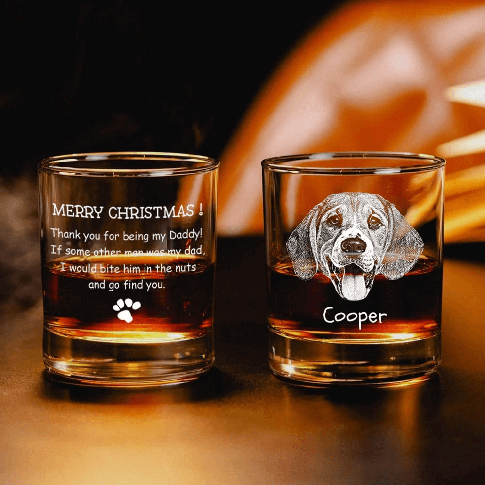 Personalized Pet Photo Engraved Whiskey Glass