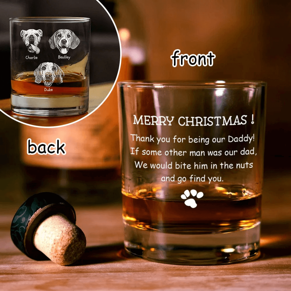 Personalized Pet Photo Engraved Whiskey Glass