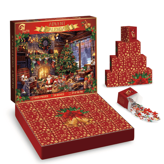 Christmas Jigsaw Puzzle Advent Calendar 2024 - 1008 Pieces Countdown to Christmas Fun | Family Game Parent-Child Jigsaw