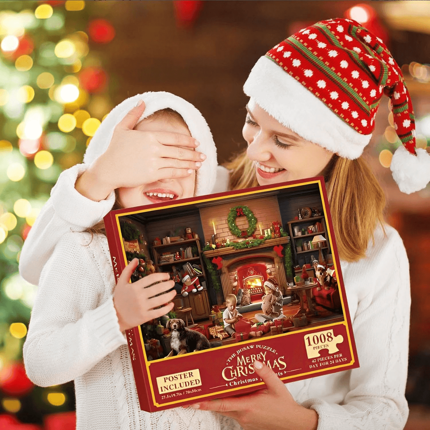 Christmas Jigsaw Puzzle Advent Calendar 2024 - 1008 Pieces Countdown to Christmas Fun | Family Game Parent-Child Jigsaw