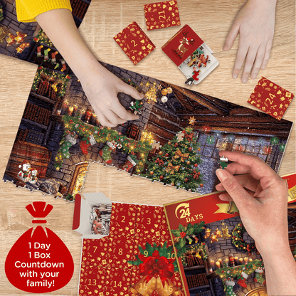 Christmas Jigsaw Puzzle Advent Calendar 2024 - 1008 Pieces Countdown to Christmas Fun | Family Game Parent-Child Jigsaw