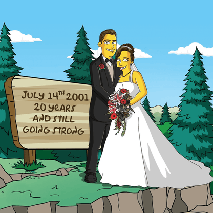 Hand Drawn Simpsonify Custom Portrait - Unique Family Artwork