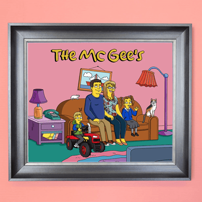 Hand Drawn Simpsonify Custom Portrait - Unique Family Artwork