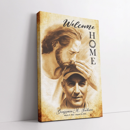 Custom Canvas Prints – "Welcome Home Jesus" Sympathy Gift | Personalized Memorial & Bereavement Remembrance