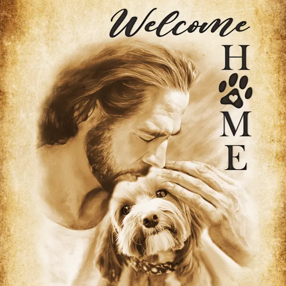 Personalized Canvas Prints, Custom Photo & Name, Memorial Gift for Pets and Loved Ones - Welcome Home Jesus Dem Canvas