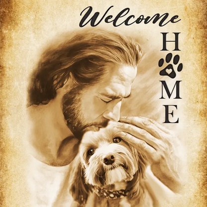 Personalized Canvas Prints, Custom Photo & Name, Memorial Gift for Pets and Loved Ones - Welcome Home Jesus Dem Canvas