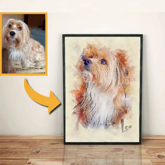 Personalized Pet Portrait – Custom Watercolor Painting from Photo | Dog Portrait for Pet Loss