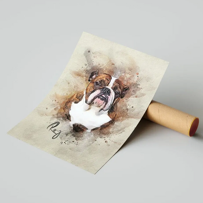 Personalized Pet Portrait – Custom Watercolor Painting from Photo | Dog Portrait for Pet Loss