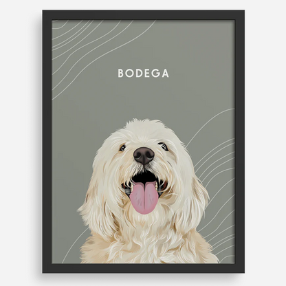 Custom One Pet Portrait | Modern Design Featuring Your Beloved Pet