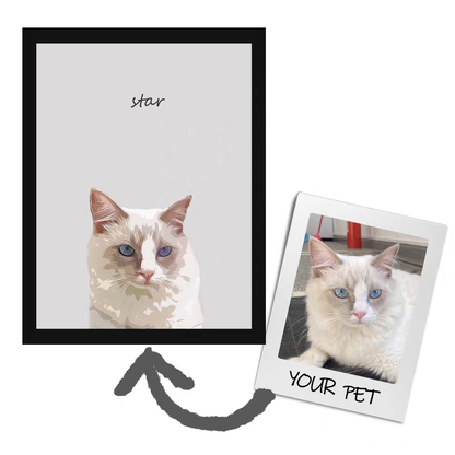 Custom One Pet Portrait | Modern Design Featuring Your Beloved Pet