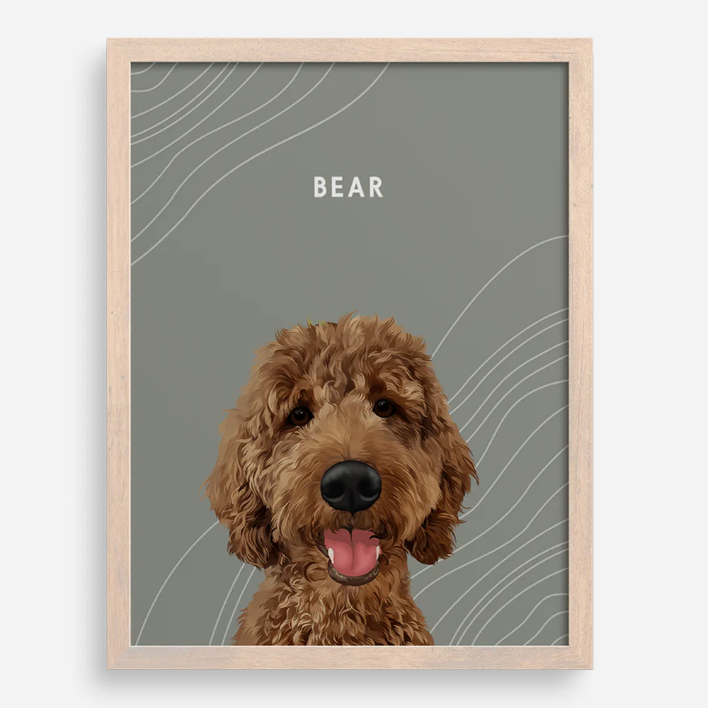 Custom One Pet Portrait | Modern Design Featuring Your Beloved Pet