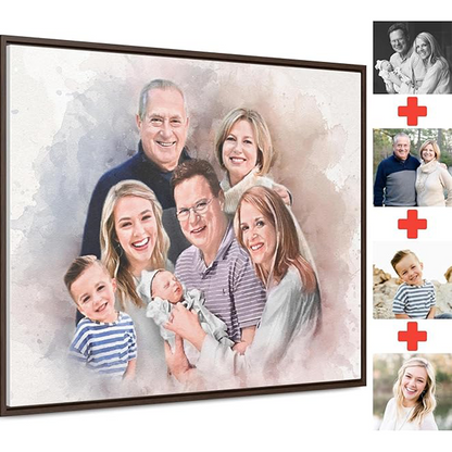 Custom Family Portrait | Add Loved Ones to Painting | Memorial Portrait from Photo