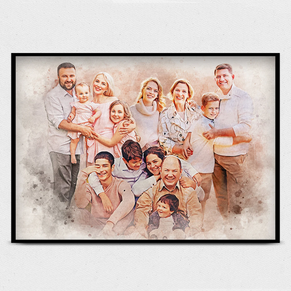 Custom Family Portrait | Add Loved Ones to Painting | Memorial Portrait from Photo