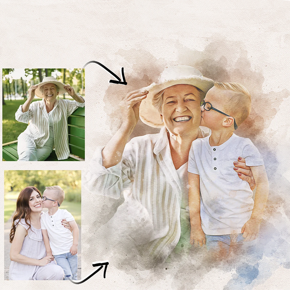 Custom Family Portrait | Add Loved Ones to Painting | Memorial Portrait from Photo