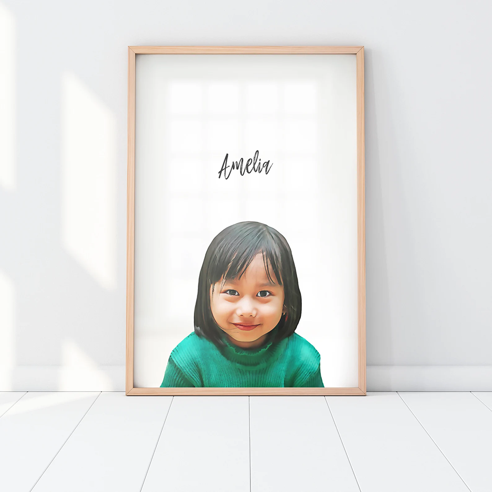 Custom Children Portrait from Photo | Personalized Child & Family Portrait