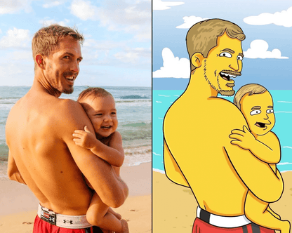 Hand Drawn Simpsonify Custom Portrait - Unique Family Artwork