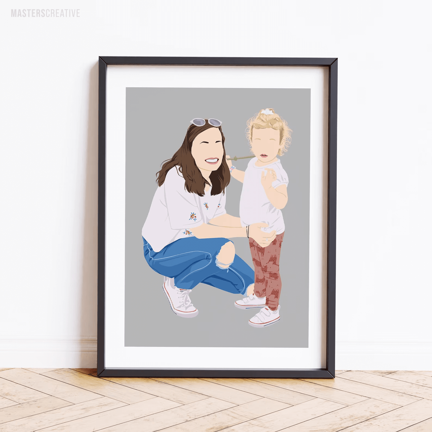 Faceless Hand-Drawn Custom Portrait - Wedding, Couple, or Family Art