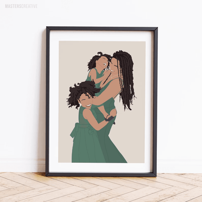 Faceless Hand-Drawn Custom Portrait - Wedding, Couple, or Family Art