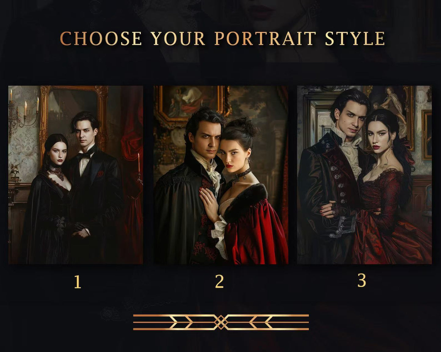 Custom Vampire Couple Portrait from Photo - Personalized Dark Vampire Oil Painting Style | Perfect Gift for Couples