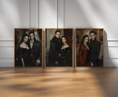 Custom Vampire Couple Portrait from Photo - Personalized Dark Vampire Oil Painting Style | Perfect Gift for Couples